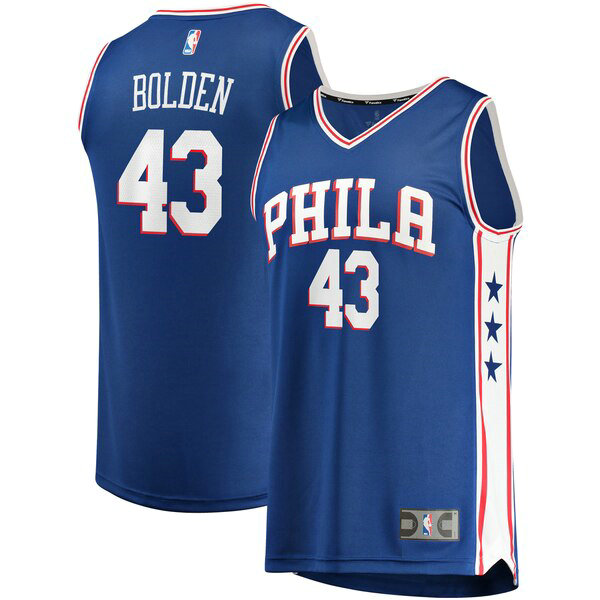 Maillot nba Philadelphia 76ers Icon Edition Homme Jonah Bolden 43 Bleu